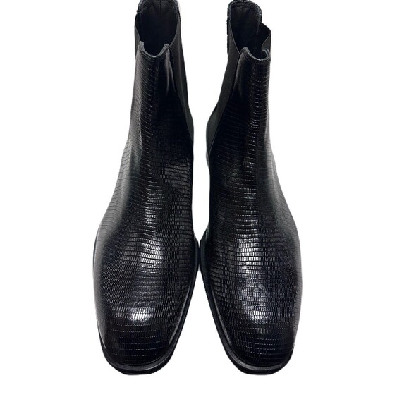 NEW Donald Pliner Roscoe Mens Size 11 Pull-On Black Snake Embossed Chelsea Boots main image 6